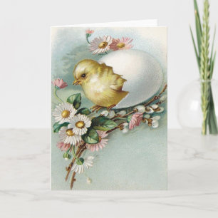 Tarjeta Festiva Ephemera victoriana de Pascua