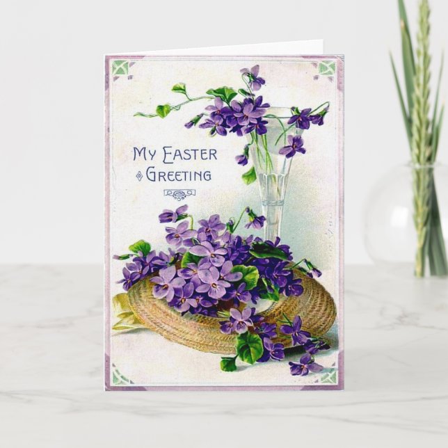 Tarjeta Festiva Ephemeras de Pascua del Victorian (Anverso)