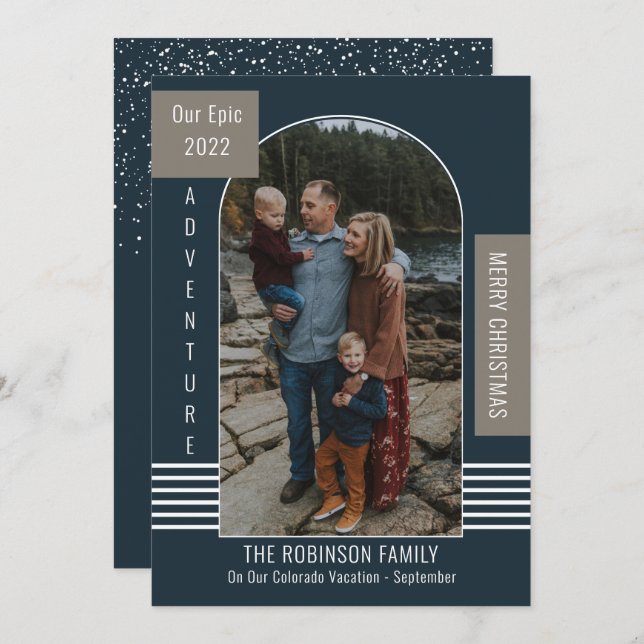 Tarjeta Festiva Epic Adventure Navidades modernos saludo de feriad (Anverso / Reverso)