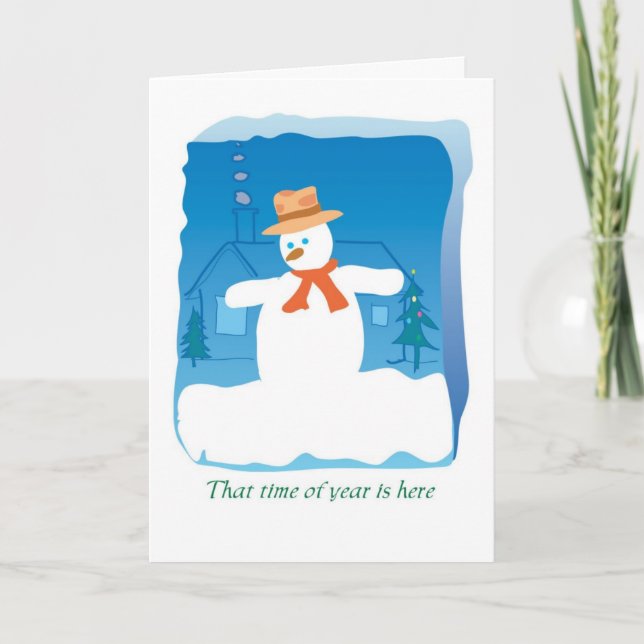 TARJETA FESTIVA ÉPOCA DEL MUÑECO DE NIEVE (Anverso)