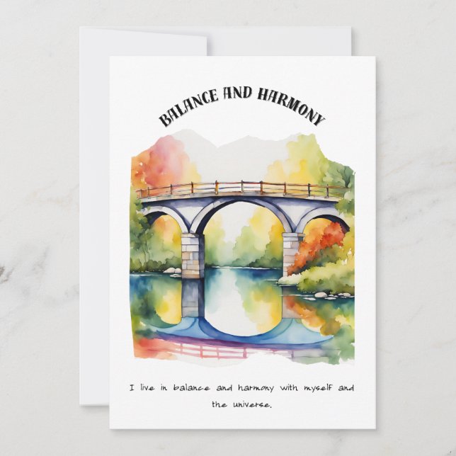 TARJETA FESTIVA EQUILIBRIO Y ARMONÍA (Anverso)
