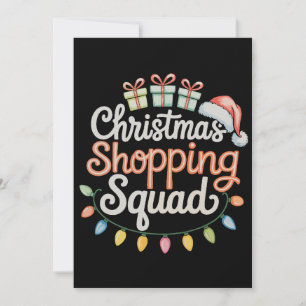 Tarjeta Festiva Equipo de Compras Navideño Xmas Familia a Juego