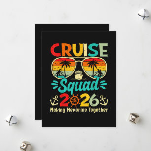 Tarjeta Festiva Equipo de crucero vacaciones de verano 2026 famili