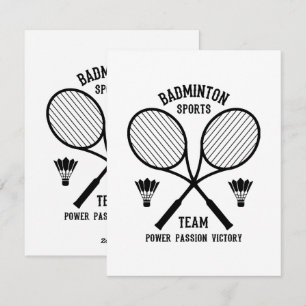 Tarjeta Festiva Equipo de deportes de bádminton