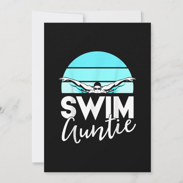 Tarjeta Festiva Equipo De Natación Tía Tía Nefew Regalo De Bañera (Anverso)