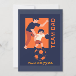 Tarjeta Festiva Equipo de papá jugando fútbol juntos Personalizado
