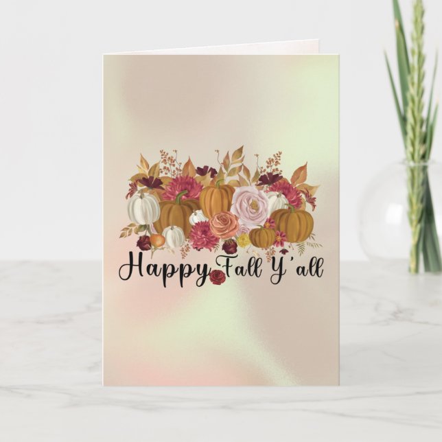 Tarjeta Festiva Equipo de recogida de calabazas (Anverso)