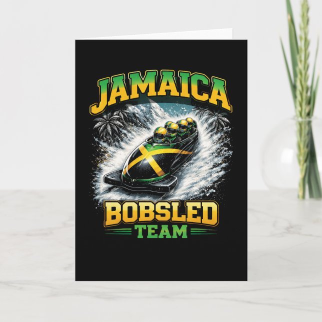Tarjeta Festiva Equipo Jamaicano de Bobsleigh (Anverso)