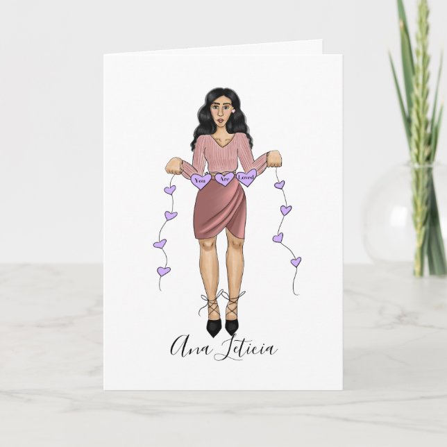Tarjeta Festiva Eres Amado Día de San Valentín  (Anverso)