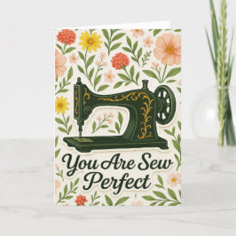Tarjeta Festiva Eres coser perfecto máquina de coser antigua quilt