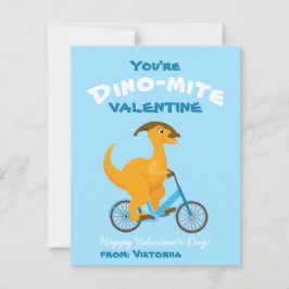Tarjeta Festiva ¡Eres Dino-mite! Día de San Valentín de dinosaurio