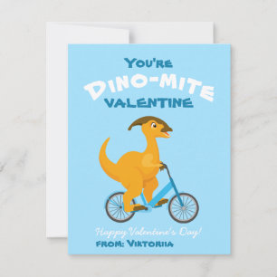 Tarjeta Festiva ¡Eres Dino-mite! Niños de la escuela San Valentín 