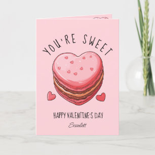 Tarjeta Festiva Eres Dulce Feliz Día de San Valentín Macarons Gall