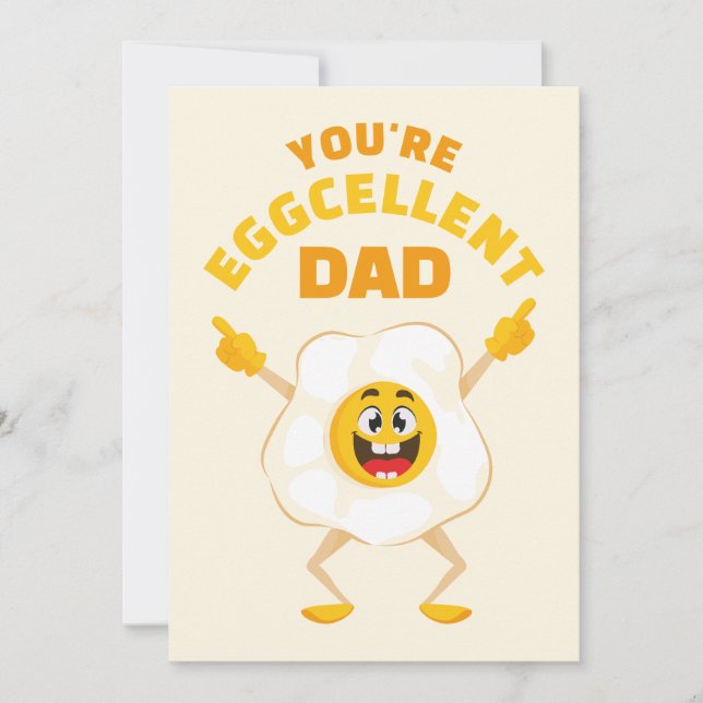 Tarjeta Festiva Eres Eggcellent Papá Día del Padre Cumpleaños Papá (Anverso)