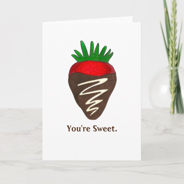 Tarjeta Festiva Eres El día de San Valentín de fresa de chocolate  (Anverso)