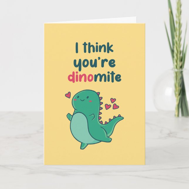 Tarjeta Festiva Eres el El día de San Valentín de Dinomita Cute Di (Anverso)
