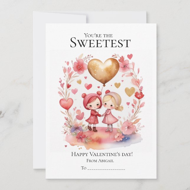 Tarjeta Festiva Eres el El día de San Valentín más dulce amigo (Anverso)