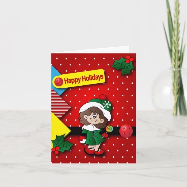 Tarjeta Festiva Eres el elfo más lindo de la tienda (Anverso)