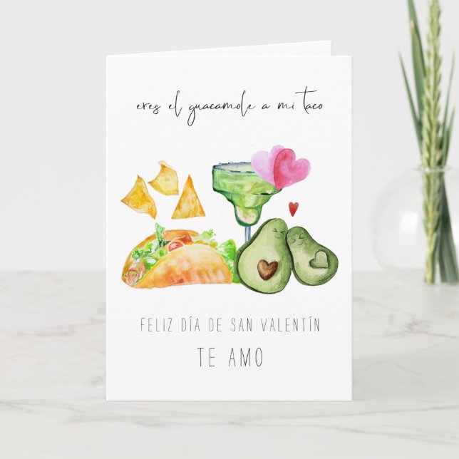 Tarjeta Festiva Eres el guacamole a mi taco | San Valentín (Anverso)