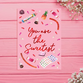 Tarjeta Festiva Eres el mejor San Valentín Rojo y Rosa