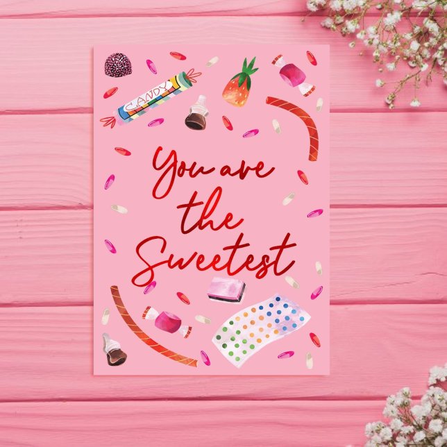 Tarjeta Festiva Eres el mejor San Valentín Rojo y Rosa (Subido por el creador)