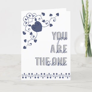 Tarjeta Festiva Eres el único corazón de la tipografía azul de San