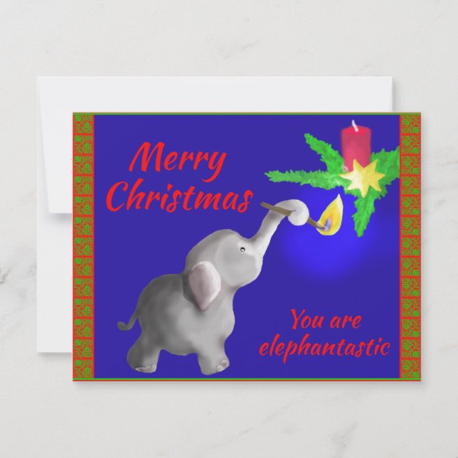 Tarjeta Festiva Eres elefante-astico Sweet Modern Navidades Card (Anverso)