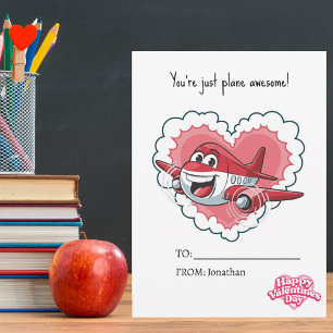 Tarjeta Festiva Eres Genial Avión Niños Día de San Valentín