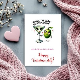 Tarjeta Festiva Eres la aceituna de mi martini de San Valentín