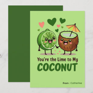 Tarjeta Festiva Eres la lima para mi coco divertido San Valentín