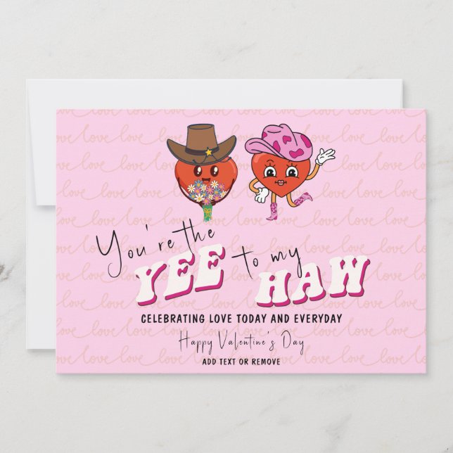 Tarjeta Festiva Eres la Yee para mi Haw vaquera occidental  (Anverso)