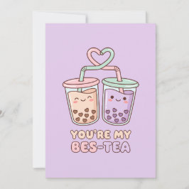 Tarjeta Festiva Eres Mi Bes-Tea - Valentín de Bubble Tea Lindo