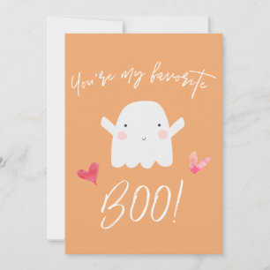 Tarjeta Festiva "¡Eres mi Boo favorito!" Fantasma de Halloween