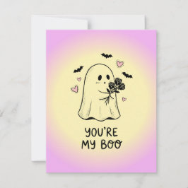 Tarjeta Festiva Eres Mi Boo Kawaii Cute Ghost San Valentín 