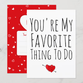 Tarjeta Festiva Eres mi cosa favorita que hacer Divertido Travieso