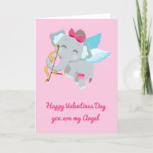 Eres mi El día de San Valentín elefante Angel Cute
