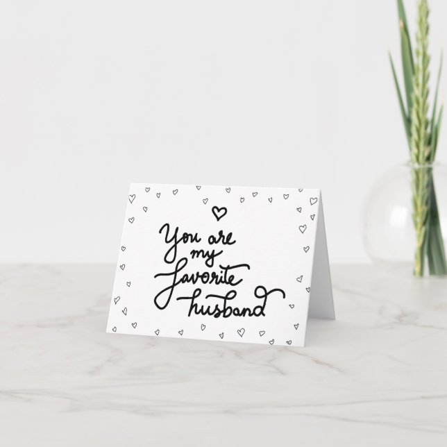 Tarjeta Festiva Eres Mi Esposo Favorito Corazón Corto Valentine (Anverso)