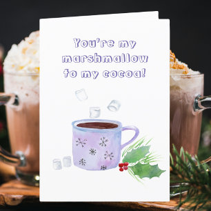 Tarjeta Festiva Eres Mi Malvavisco Para Mi Aquarela De Cacao