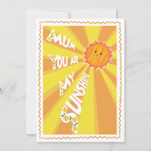 Tarjeta Festiva Eres mi Mamá Sunshine brillante Feliz Día de la Ma (Anverso)