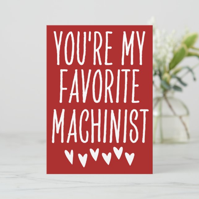 Tarjeta Festiva Eres Mi Mejor Tornero Divertido Día de San Valentí (Anverso de pie)