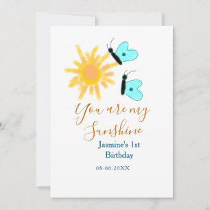 Tarjeta Festiva Eres mi naranja amarillo sol azul mariposa