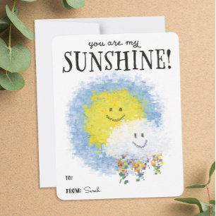 Tarjeta Festiva Eres mi nube de San Valentín Sunshine con arcoiris