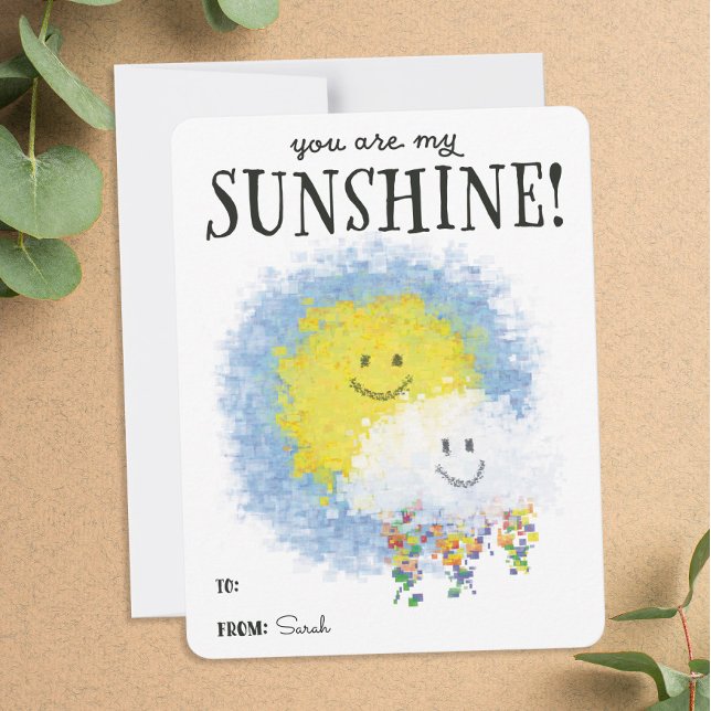Tarjeta Festiva Eres mi nube de San Valentín Sunshine con arcoiris (Subido por el creador)