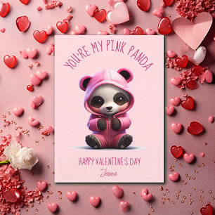 Tarjeta Festiva Eres mi panda rosado - El día de San Valentín