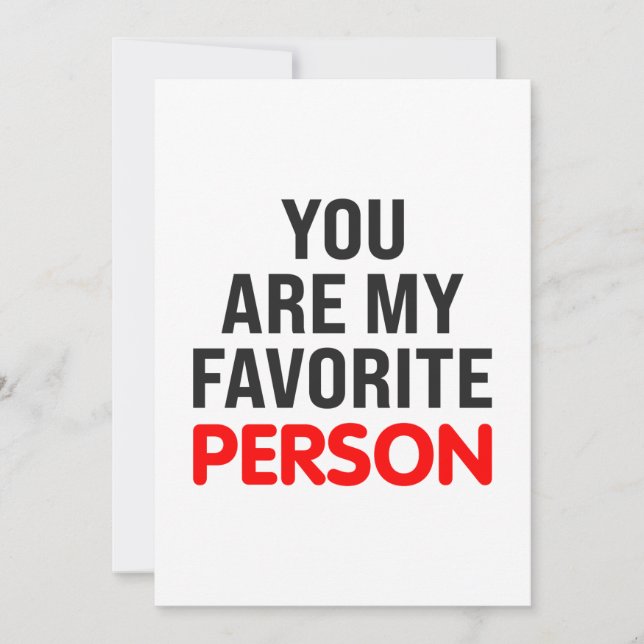 Tarjeta Festiva Eres mi persona favorita (Anverso)