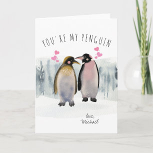 Tarjeta Festiva Eres mi pingüino   Romance