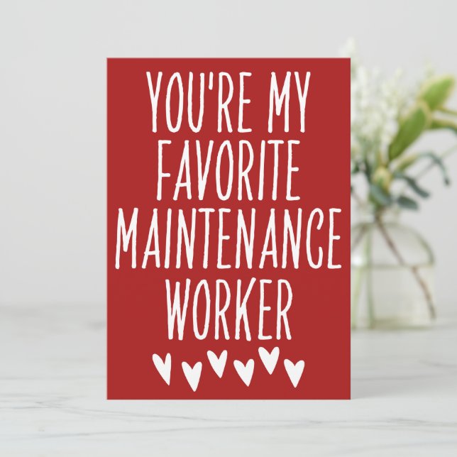 Tarjeta Festiva Eres mi trabajador de mantenimiento favorito de Va (Anverso de pie)