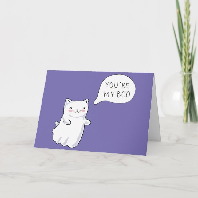 Tarjeta Festiva Eres mi Valentine de Gato Fantasma (Anverso)