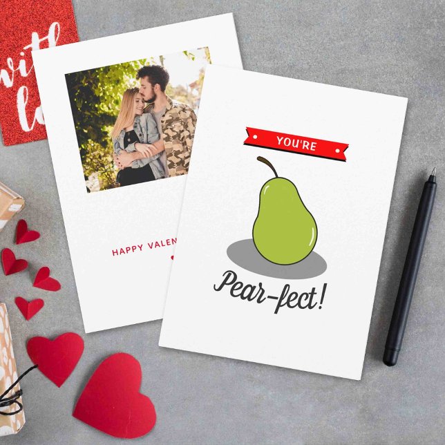 Tarjeta Festiva ¡Eres Pear-fecto! Funny Whimsy El día de San Valen (Subido por el creador)