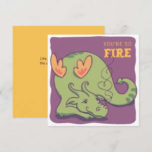 Tarjeta Festiva Eres tan fuego - Dragón amistoso - San Valentín